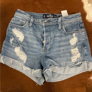 Hollister Women's Light Wash Distressed Denim Shorts